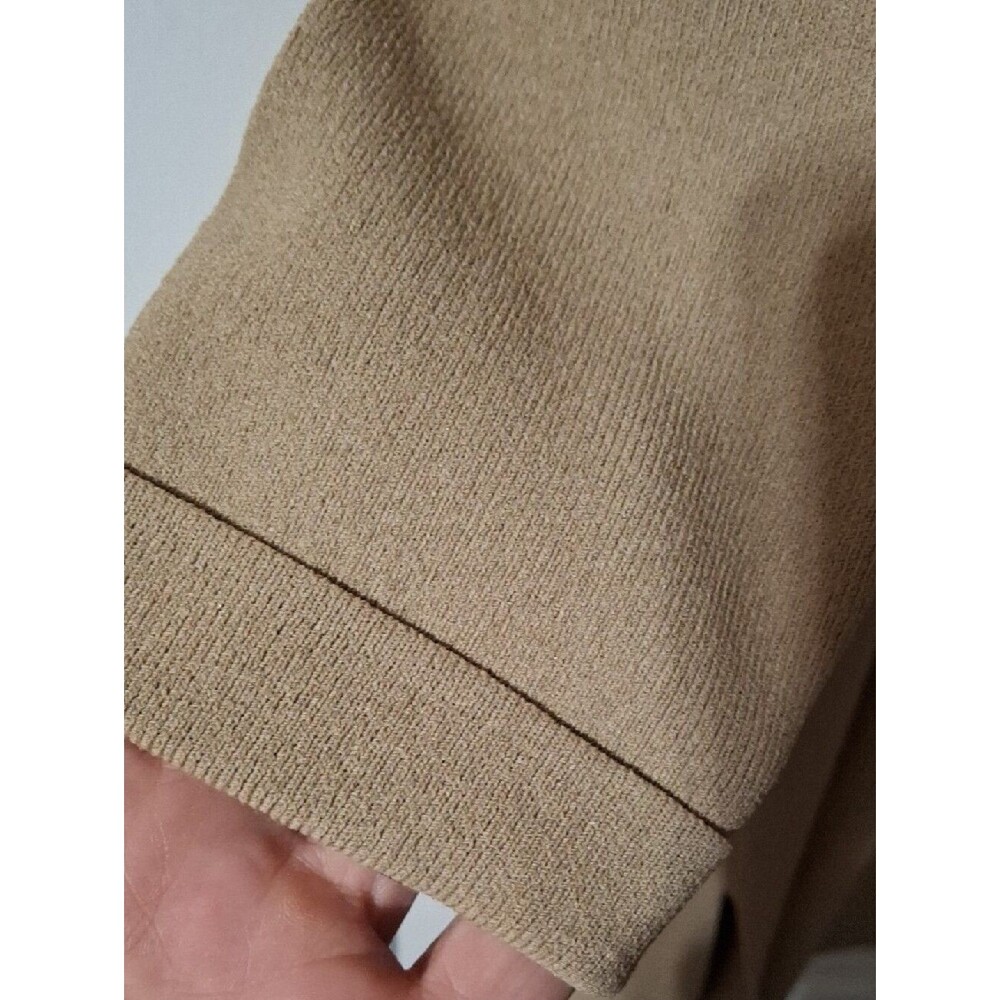 Cable & Gauge Longline Open-Front Cardigan in Camel Tan (Mis234) - Picture 4 of 4